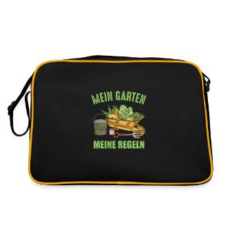 Hobbygärtner Gärtner - Retro Tasche - Schwarz/Gold - Hinten