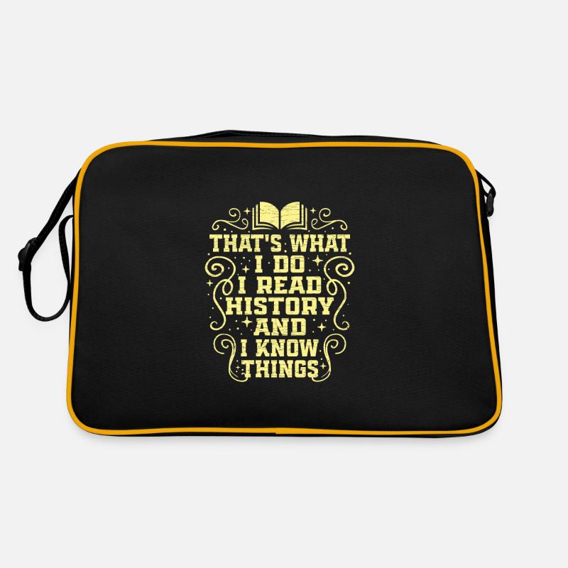 Geschichte Geschichslehrer - Retro Tasche - Schwarz/Gold