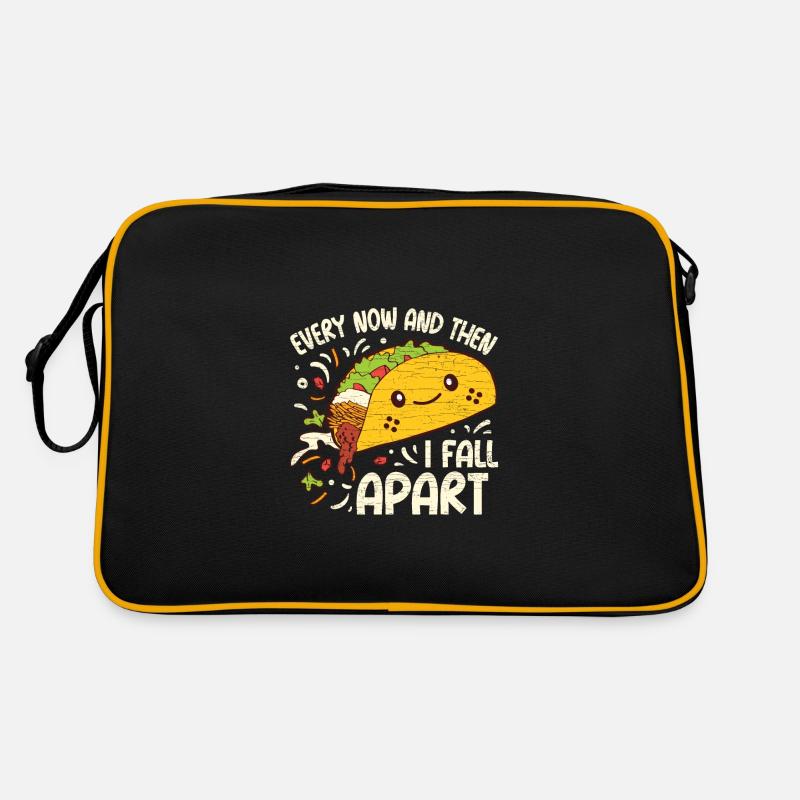 Mexikanisches Essen Geschenk Taco - Retro Tasche - Schwarz/Gold
