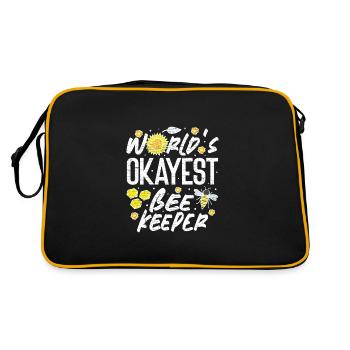 Beekeeping Imker Geschenk - Retro Tasche - Schwarz/Gold - Hinten