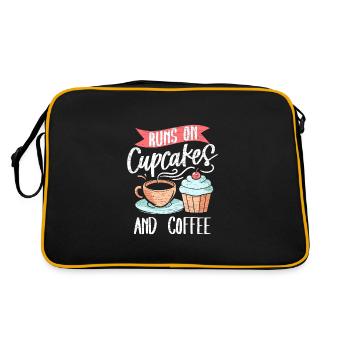 Cupcakes Geschenkidee - Retro Tasche - Schwarz/Gold - Hinten