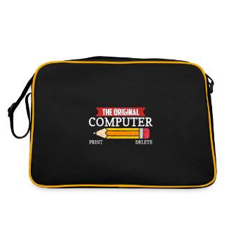 Computer Nerd Programmierer Informatiker - Retro Tasche - Schwarz/Gold - Hinten