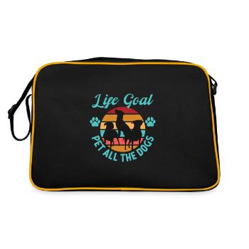 Hundeliebhaber Geschenk Hundehalter - Retro Tasche - Schwarz/Gold - Hinten