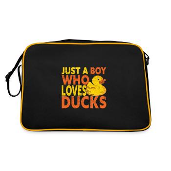 Ente Gummiente Badeente - Retro Tasche - Schwarz/Gold - Hinten