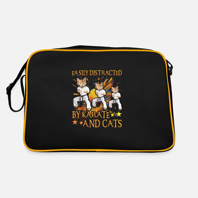 Easily distracted by Karate and Cats Retro Bag