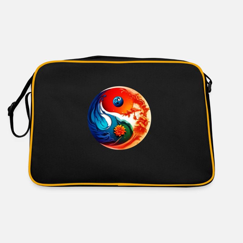 Yin Yang - Retro Tasche - Schwarz/Gold