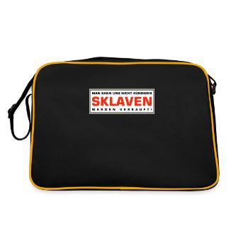 Sklaven werden verkauft - Retro Tasche - Schwarz/Gold - Hinten