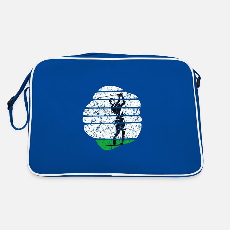 golf golf cart golf golf golfer on golf course Retro Bag