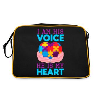 Autisme Mère Coeur - Sac Retro - noir/or - Dos