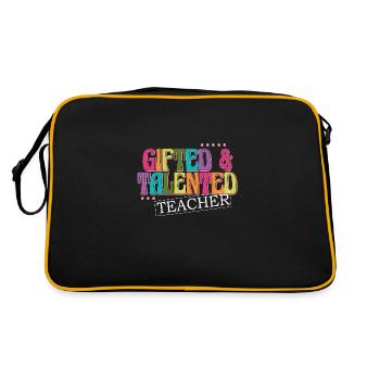 Citation d’humour de professeur doué et talentueux - Sac Retro - noir/or - Dos