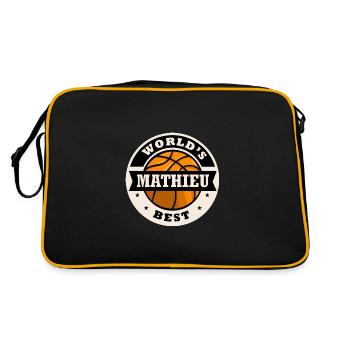 Mathieu world s best joueur de basketball - Sac Retro - noir/or - Dos