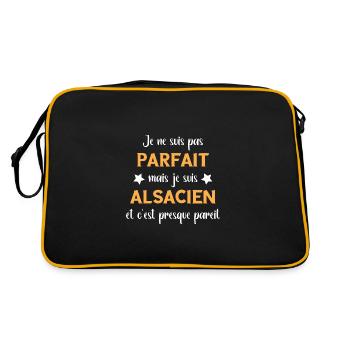 Je ne suis pas parfait mais alsacien - Sac Retro - noir/or - Dos
