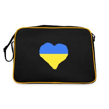 Ukraine Heart Blue Yellow - Retro Bag - black/gold - Back