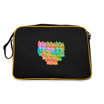 Coloré, Coloré, Forêt, Automne, Fantaisie, Sapins, Nature - Sac Retro - noir/or - Dos