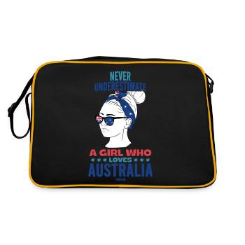 Never Underestimate A Girl Who Loves Australia - Retro Bag - black/gold - Back