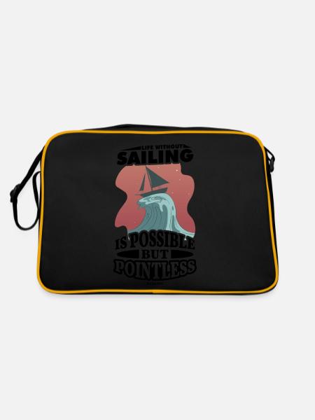 Sailor Sailing Sailboat Funny Dictons Cadeau - Sac Retro - noir/or - Dos