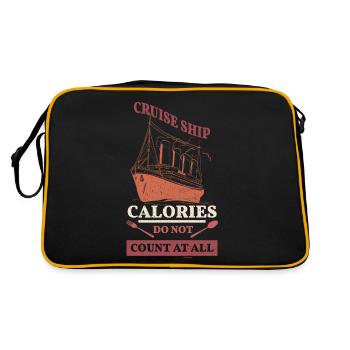 lustiger Spruch Kreuzfahrt - Retro Tasche - Schwarz/Gold - Hinten