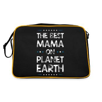 Beste Mama Spruch Mutter Mom - Retro Tasche - Schwarz/Gold - Hinten