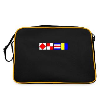 FoxtrottUniformCharlieKilo Plain - Retro Tasche - Schwarz/Gold - Hinten