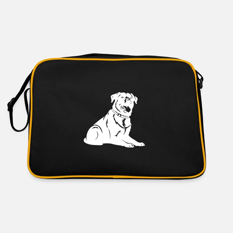 Rottweiler Hund Silhouette Retro Tasche