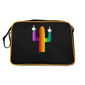 Fuctus Cactus Rainbow Funny F-off - Retro Bag - black/gold - Back