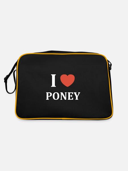 i love poney - Sac Retro - noir/or - Dos