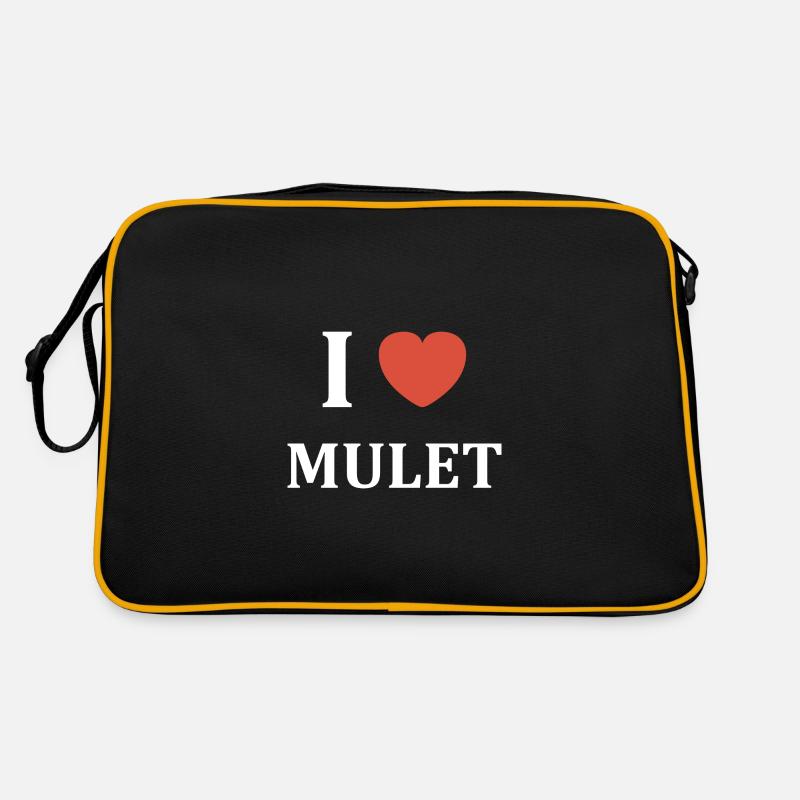 i love mulet - Sac Retro - noir/or