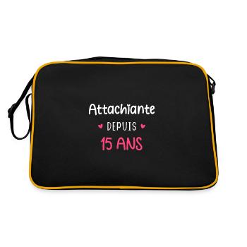 Attachiante depuis 15 ans - Sac Retro - noir/or - Dos