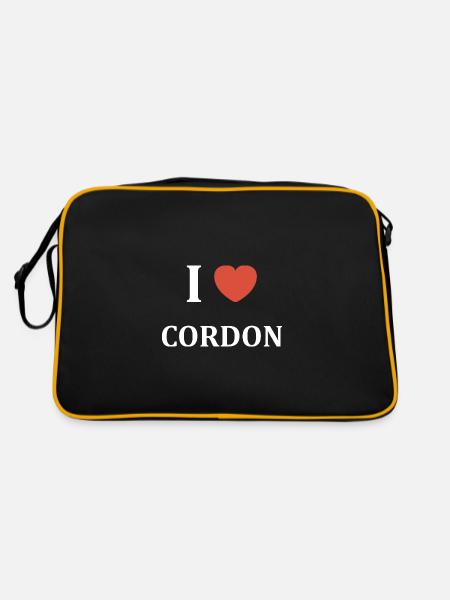 i love Cordon - Sac Retro - noir/or - Dos