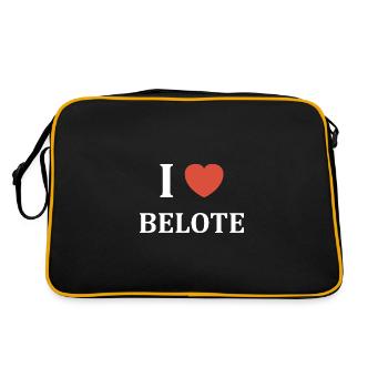 i love belote - Sac Retro - noir/or - Dos