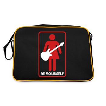 Soyez vous-même | Symbole de femme, concert de guitare - Sac Retro - noir/or - Dos