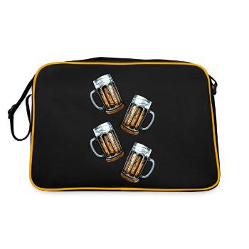 Chope à bière Verre à bière - Sac Retro - noir/or - Dos