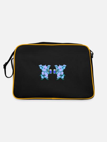 Pig Team Beer Party - Retro Bag - black/gold - Back