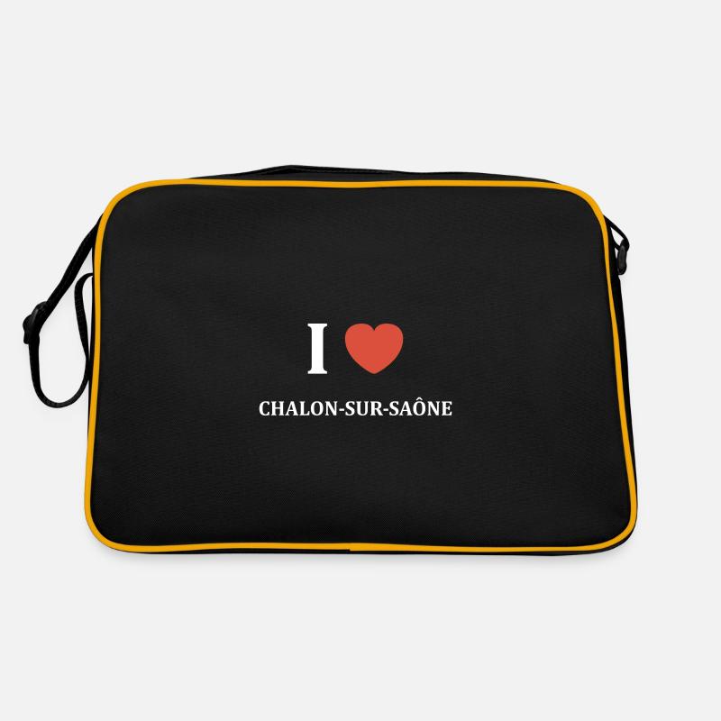i love Chalon sur Saône - Sac Retro - noir/or