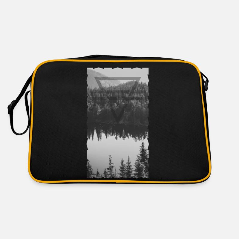 Wald - Retro Tasche - Schwarz/Gold