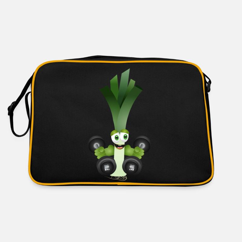 A bar of leeks with dumbbells while exercising Retro Bag