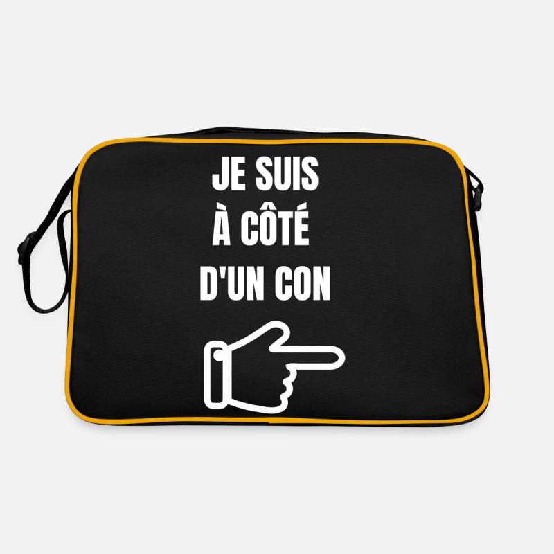 Ich bin neben einem Idioten Retro Tasche