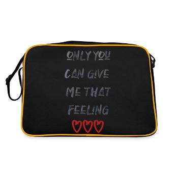 love liebe Valentinstag verliebt Englisch Spruch - Retro Tasche - Schwarz/Gold - Hinten