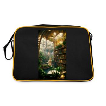 Secret library of garden inside a greenhouse - Retro Tasche - Schwarz/Gold - Hinten