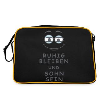 Sohn sein - Retro Tasche - Schwarz/Gold - Hinten