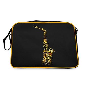 YellowInBolle Saxophon - Retro Tasche - Schwarz/Gold - Hinten
