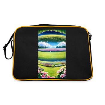 Landscape with 4 Areas, Generative AI - Retro Bag - black/gold - Back