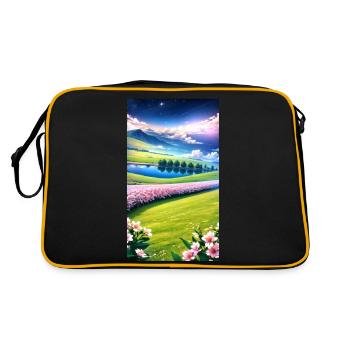 Landscape with 4 Areas, Generative AI - Retro Bag - black/gold - Back