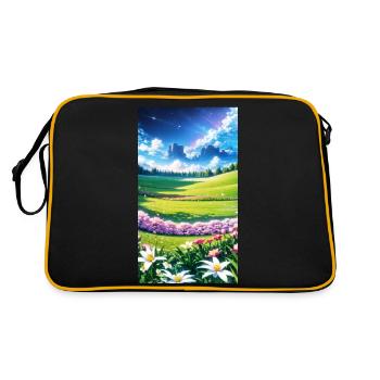 Landscape with 4 Areas, Generative AI - Retro Bag - black/gold - Back