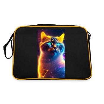 AstroCat Orange Version - Retro Tasche - Schwarz/Gold - Hinten