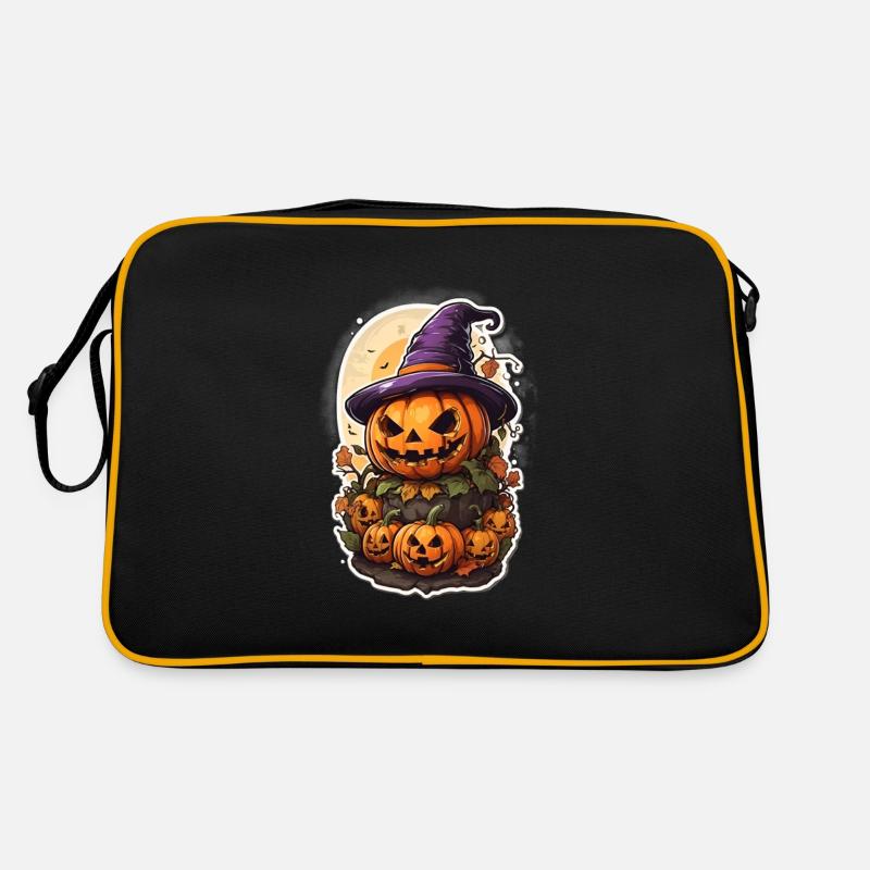 Halloween Moon Pumpkin Wizard Creepy Witch Retro Bag
