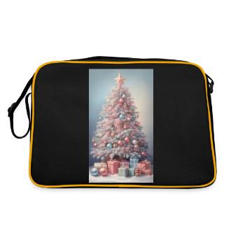 Weihnachtsbaum - Retro Tasche - Schwarz/Gold - Hinten