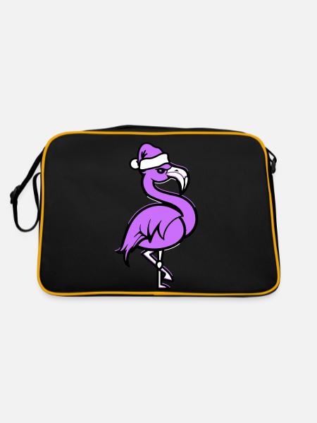 Flamingo Comique Noël - Sac Retro - noir/or - Dos