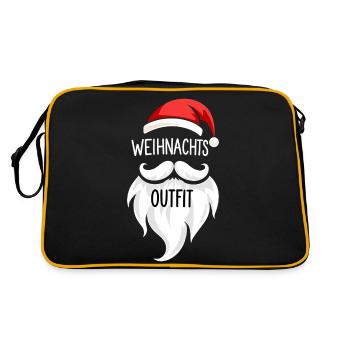 Weihnachts Outfit - Retro Tasche - Schwarz/Gold - Hinten