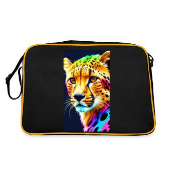 Cheetah Front - Retro Tasche - Schwarz/Gold - Hinten
